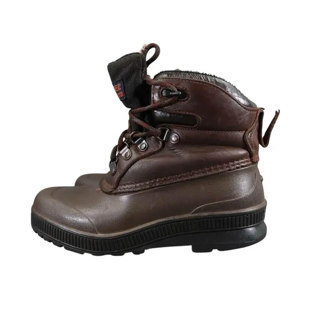Sorel Shoes Womens 7 Boot Winter Snow Vintage Kaufman Leather Lace Up Lined Warm